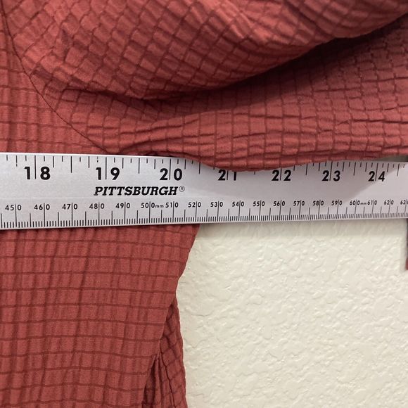 Niche Nilgun Derman Top Womens Size XL Lagenlook Crinkle Rust Orange P2 - Picture 5 of 8